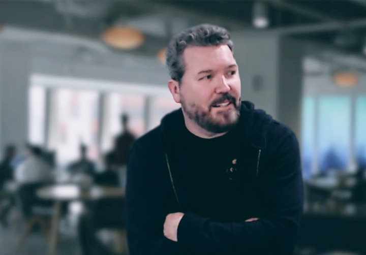 Jay Bellew, UX Design Lead at AWS, in his Boston office